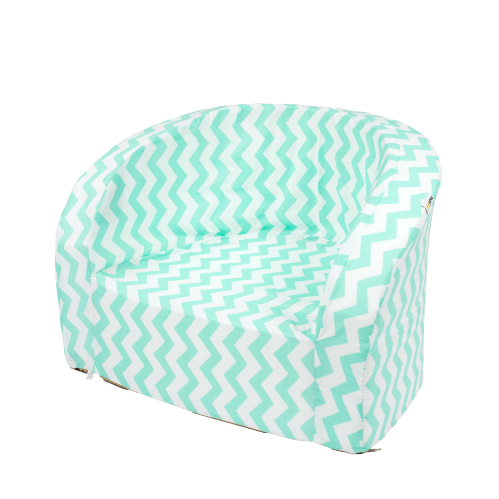 Armchair – Smart, Mint -White Zigzag